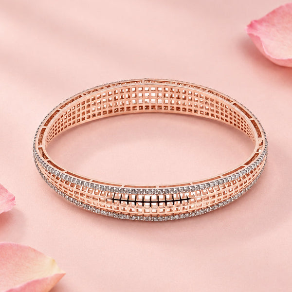 Rose Gold Tone Silver Bangle