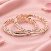 Rose Gold Tone Silver Bangle