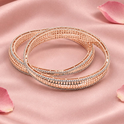 Rose Gold Tone Silver Bangle