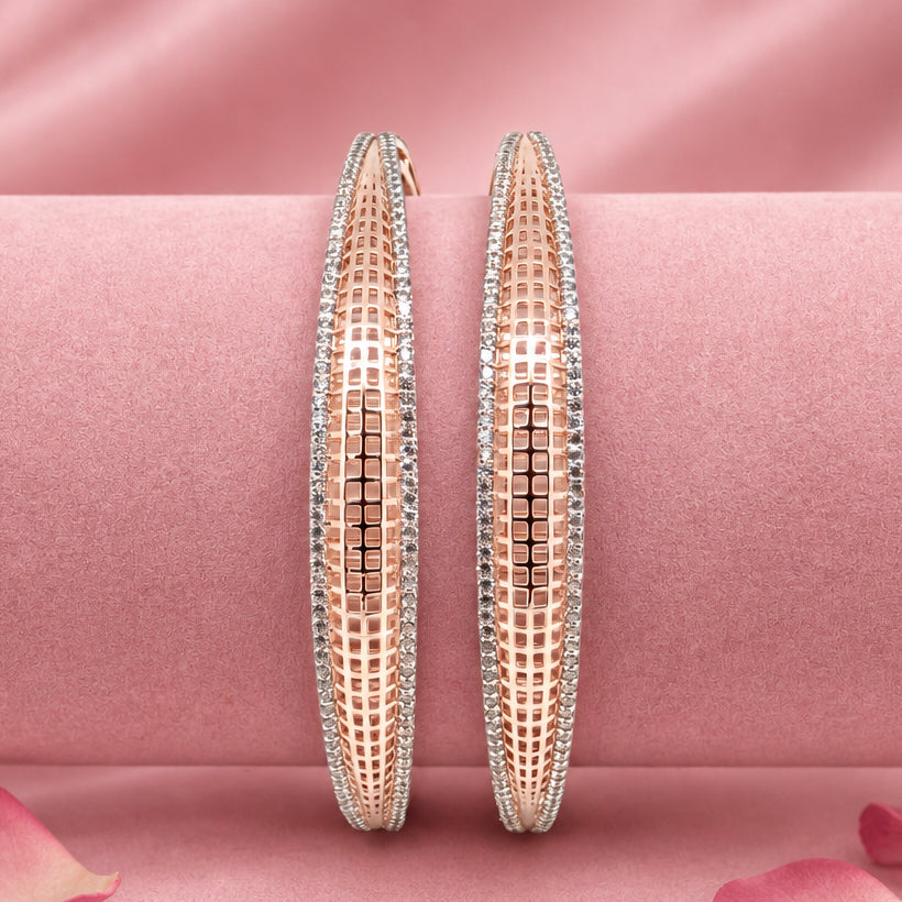 Rose Gold Tone Silver Bangle
