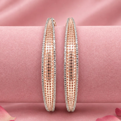 Rose Gold Tone Silver Bangle