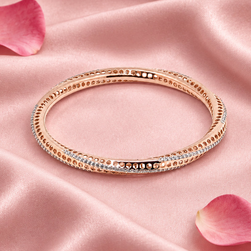 Rose Gold Tone Silver Bangle