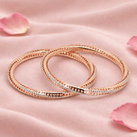 Rose Gold Tone Silver Bangle