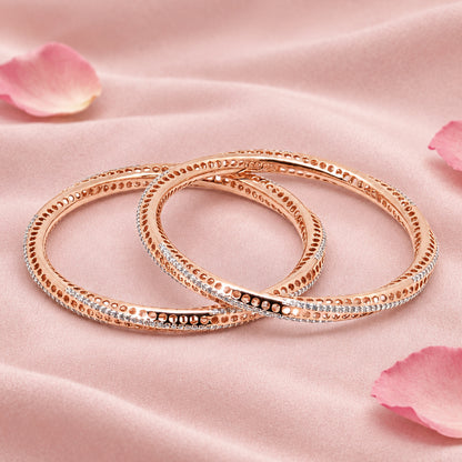 Rose Gold Tone Silver Bangle