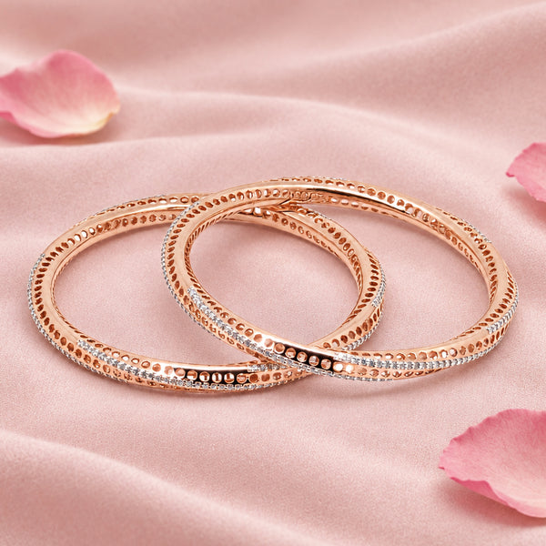Rose Gold Tone Silver Bangle