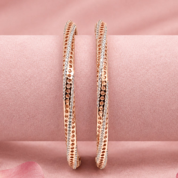 Rose Gold Tone Silver Bangle