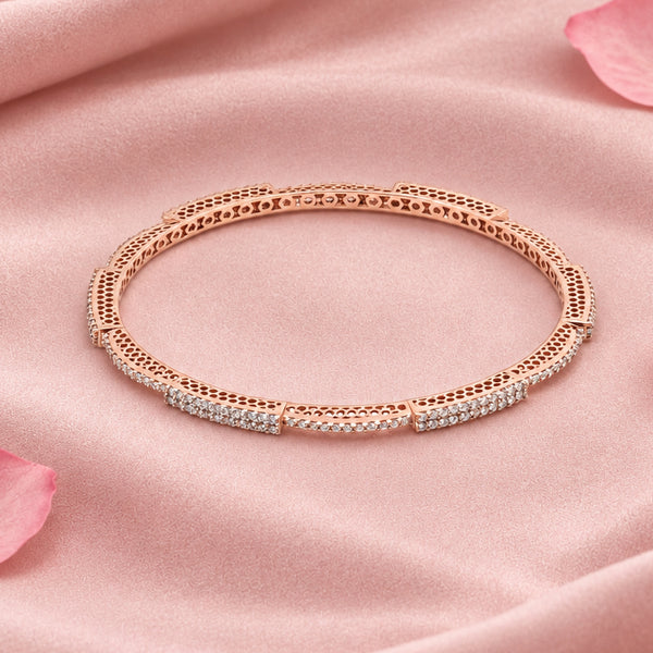 Rose Silver Bangle Bracelet