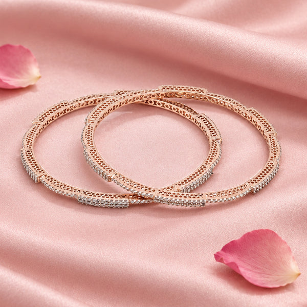 Rose Silver Bangle Bracelet