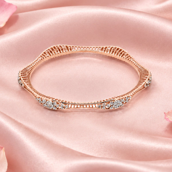 Rose Silver Bangle Bracelet