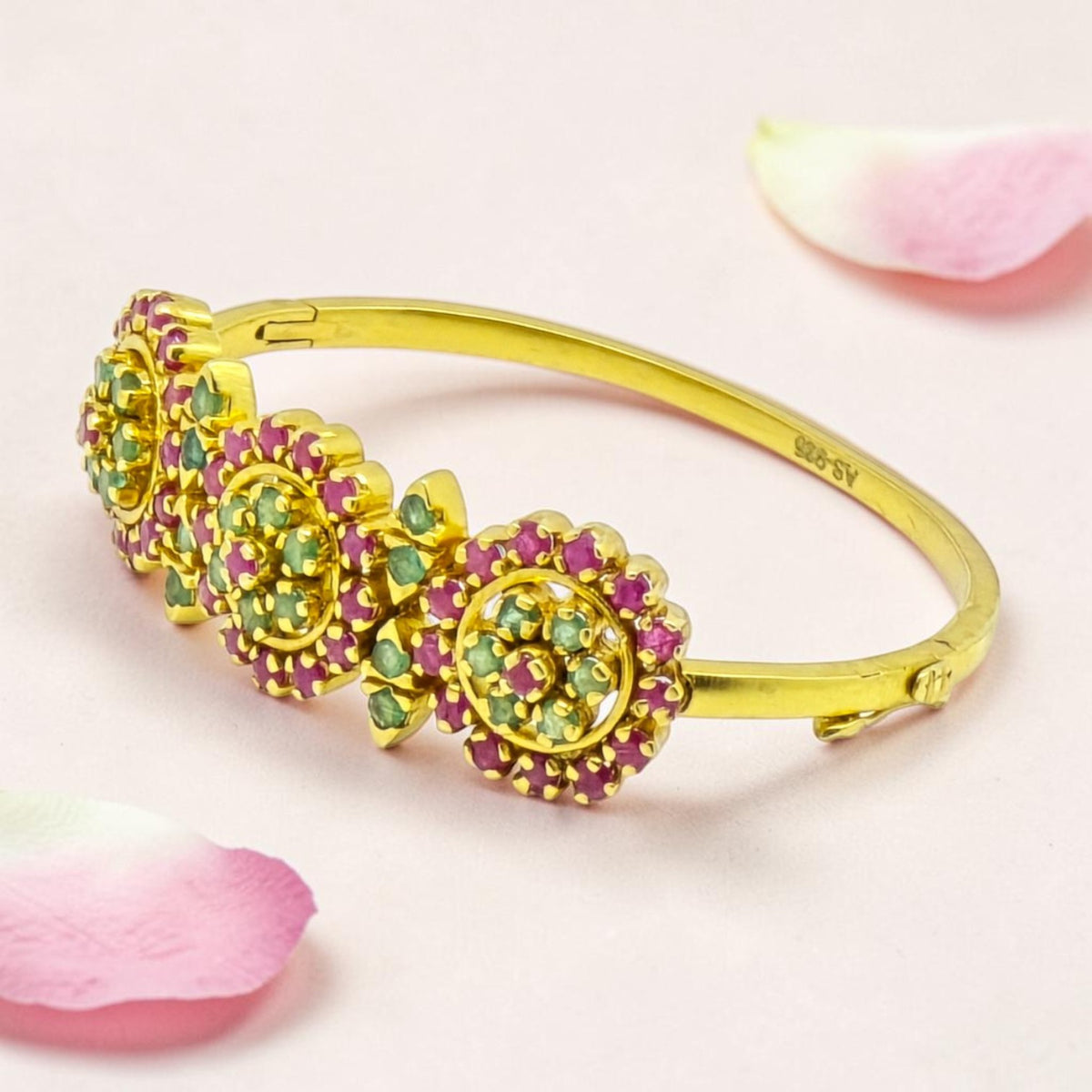 Gold Plated Silver Kada Bracelet