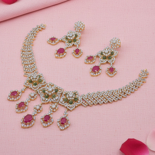 Sterling Silver Ruby Necklace Set