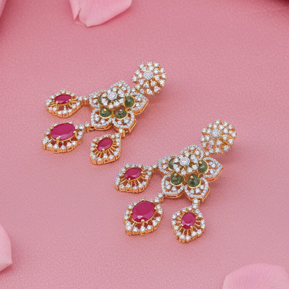 Sterling Silver Ruby Necklace Set