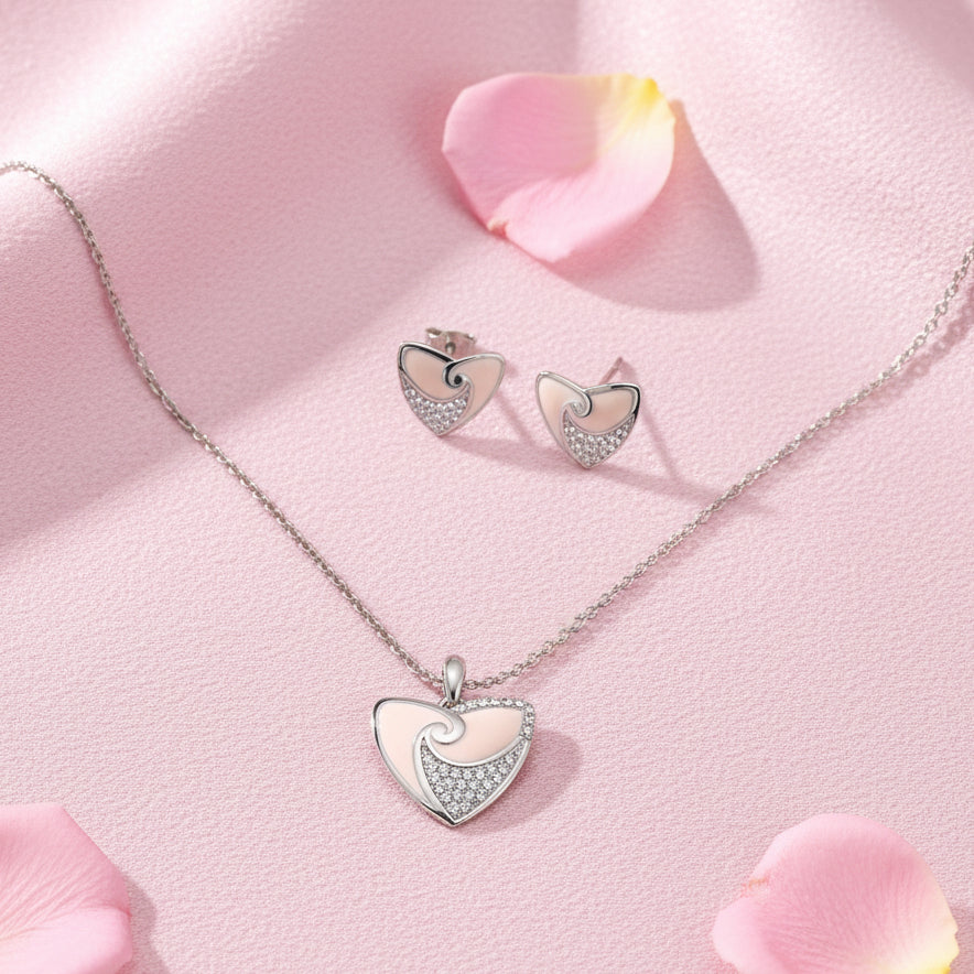 925 Silver Mina Necklace Set