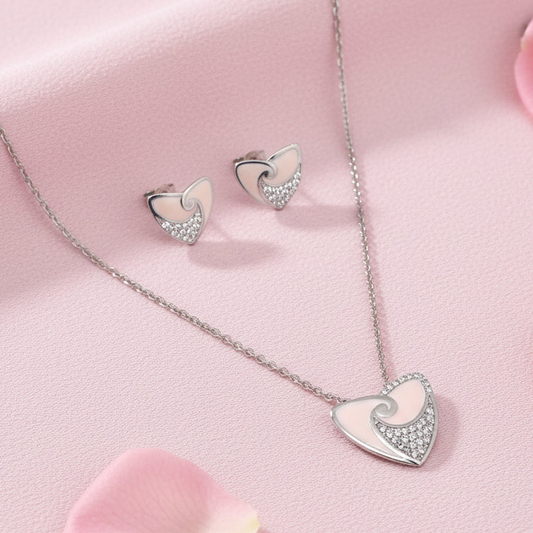 925 Silver Mina Necklace Set