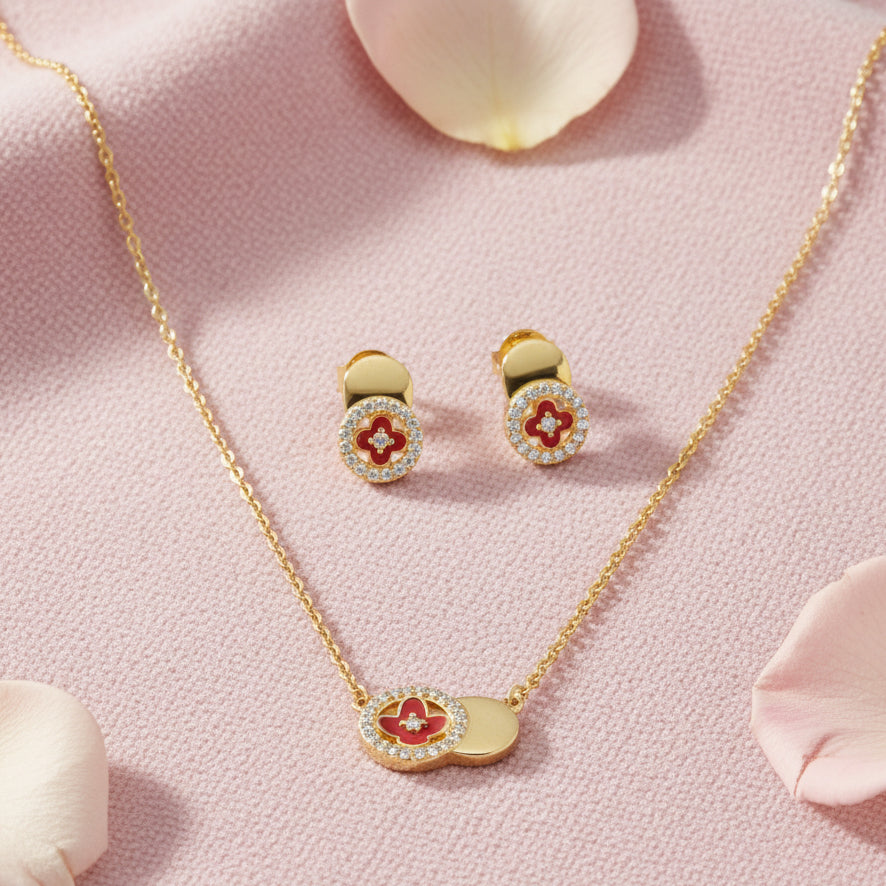 Gold Plated Silver 925 Necklace Set