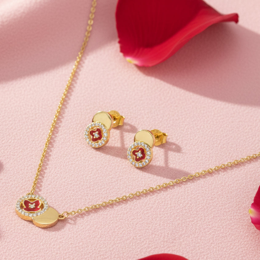 Gold Plated Silver 925 Necklace Set