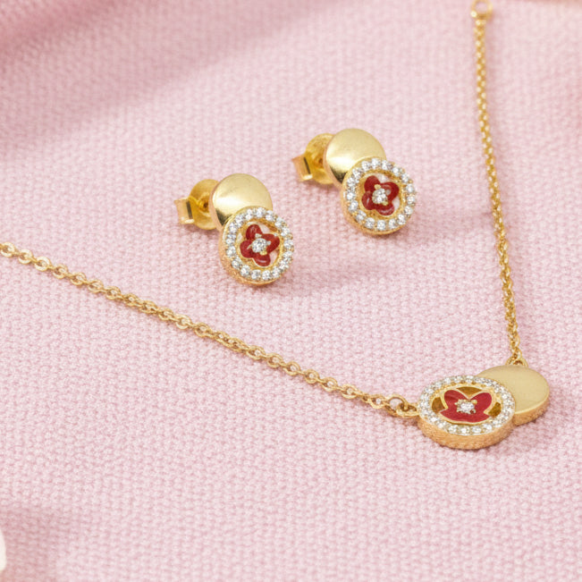 Gold Plated Silver 925 Necklace Set