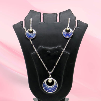 Sterling Silver Mina Pendant and Earring Set