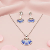 Sterling Silver Mina Pendant and Earring Set