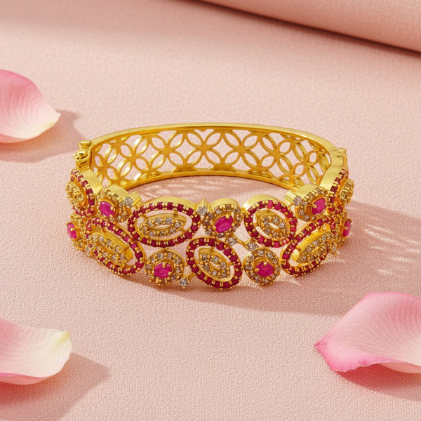 Gold Plated Silver Kada Bracelet