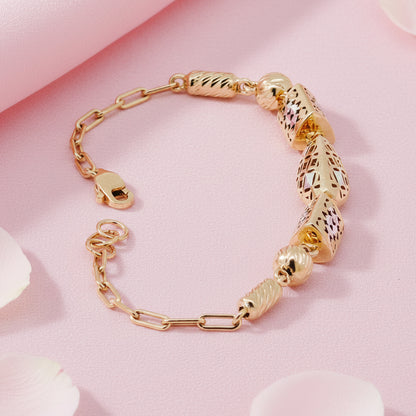 Gold Tone Fancy Chain Bracelet