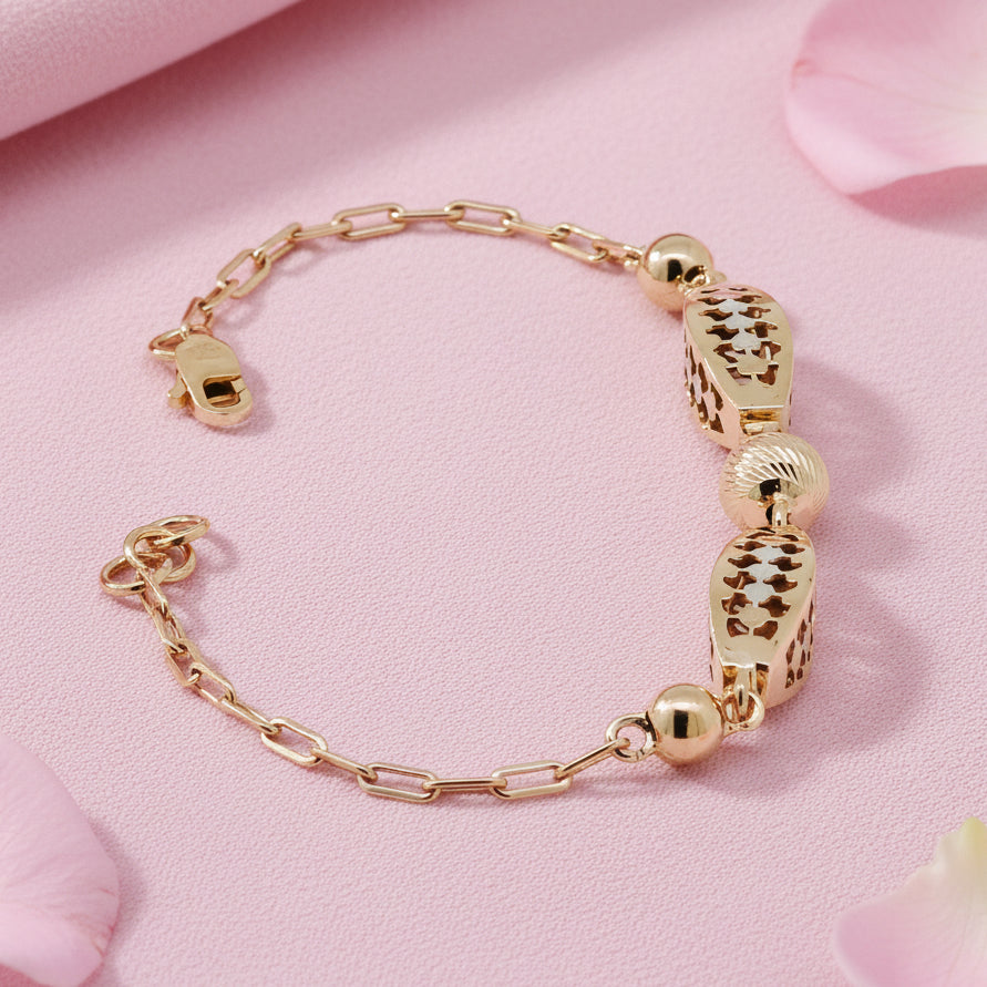 Gold Plated Fancy Chain Bracelet 92.5