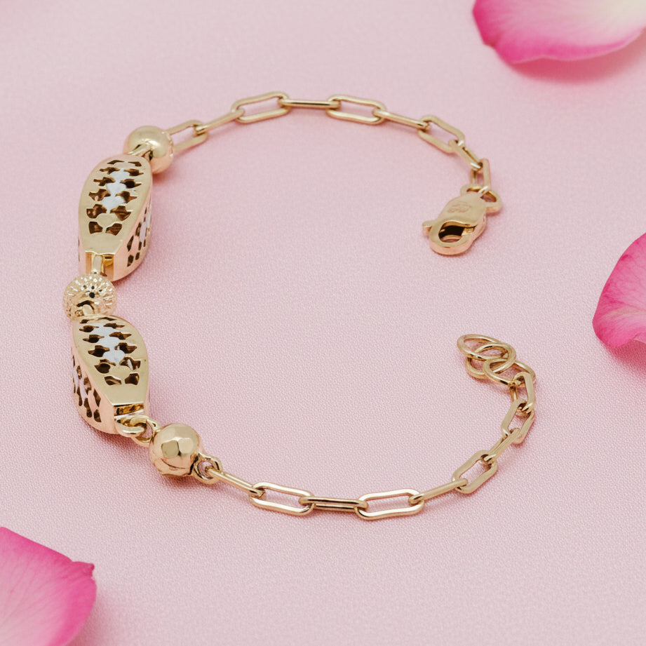 Gold Plated Fancy Chain Bracelet