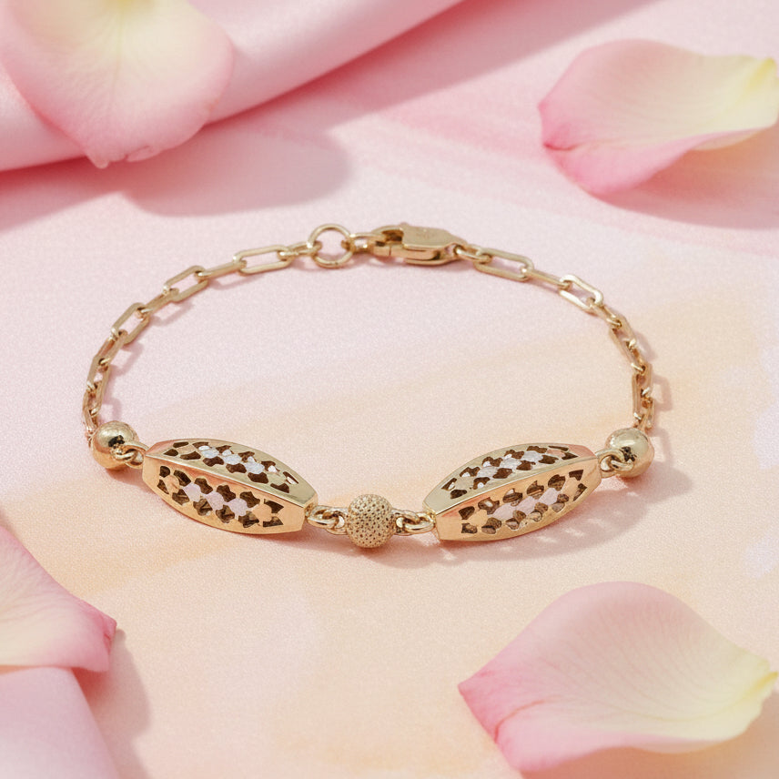Gold Plated Fancy Chain Bracelet