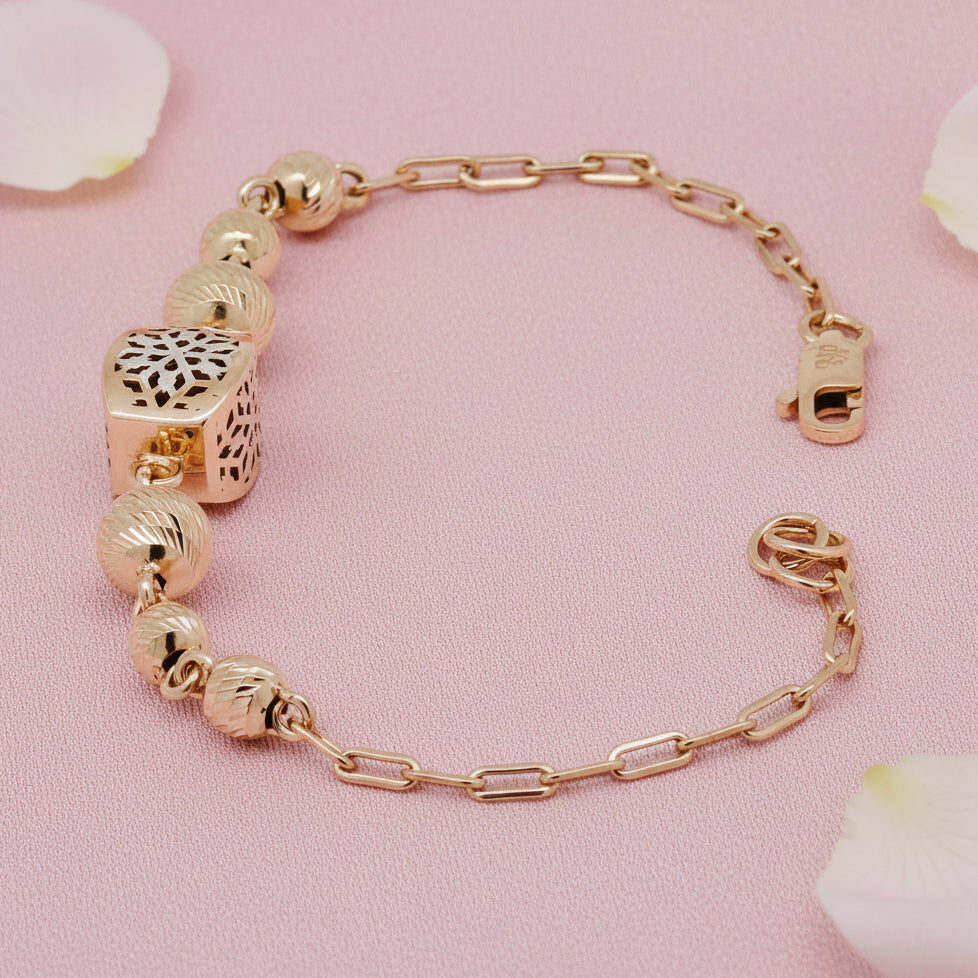 Gold Plated Snowflake Charm Bracelet