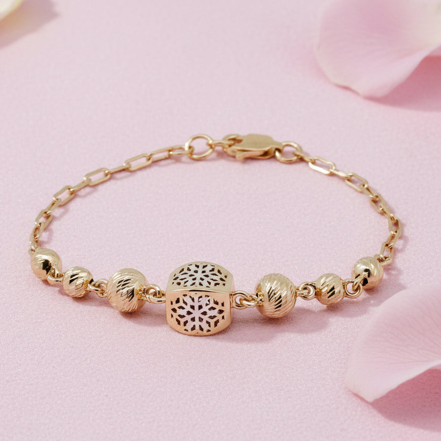 Gold Plated Snowflake Charm Bracelet