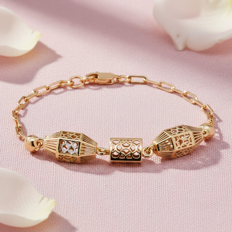 Gold Plated Fancy Chain Bracelet