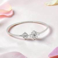 Silver Flower Jumper Bracelet with Crystals