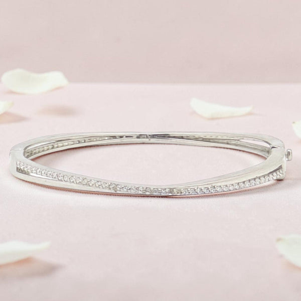 92.5 Silver Kada Bracelet with Diamonds