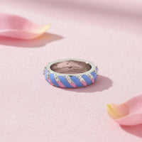 Meena Ring  Blue and Pink Enamel Ring