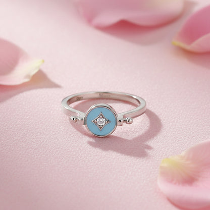 Meena Ring with Diamond and Turquoise Accent
