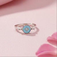 Meena Ring with Diamond and Turquoise Accent