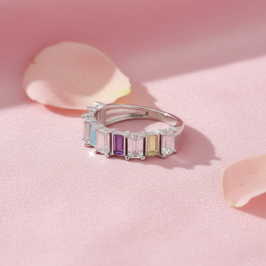 Meena Rings Colorful Emerald Cut Ring