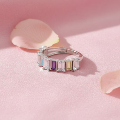 Meena Rings Colorful Emerald Cut Ring
