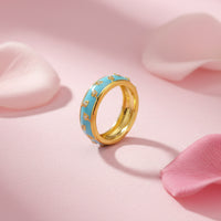 Turquoise Meena Ring with Diamonds