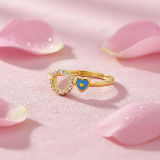 Gold plated Studded Infinity Heart Ring