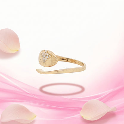 Gold plated Diamond Star Studded Ring