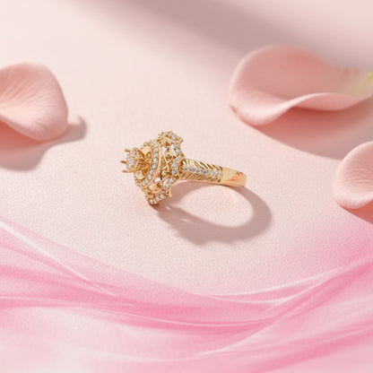 Diamond Studded Ring in Gold plated