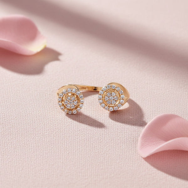 Unique Studded Ring with Diamonds