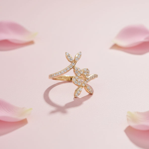 Diamond floral Studded Ring