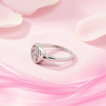 Sparkling Wave Studded Ring