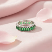 Emerald Baguette Eternity Ring - Studded