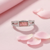 Meena Rings Rectangular Pink Stone Ring