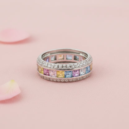 Meena Rings Rainbow CZ Eternity Ring