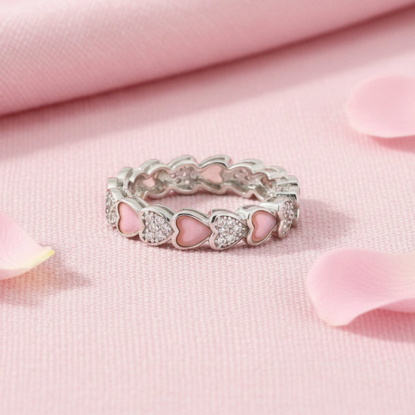 Meena Rings Pink Heart Gemstone Ring