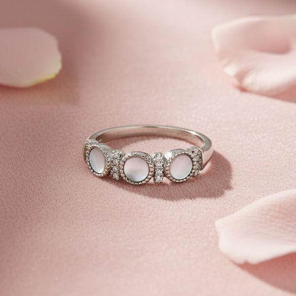 Meena Ring  MOP Diamond Band Ring
